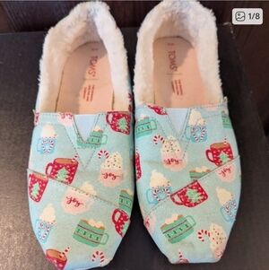 TOMS Women's Festive Blue Slippers